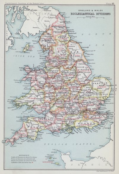 England and Wales, Ecclesiastical Divisions by English School