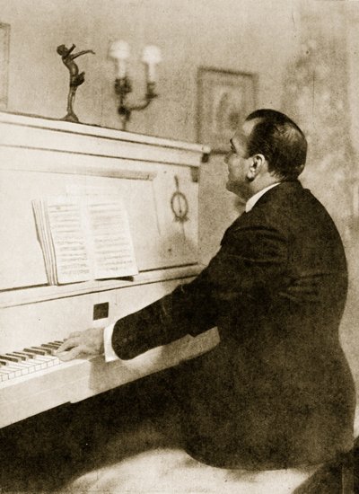 Enrico Caruso at the piano by English School