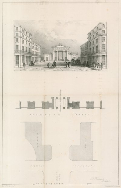 Entrance to Euston Station, London by English School