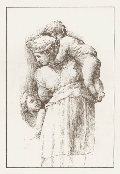 Facsimile of a Study by Raphael (Engraving) by English School