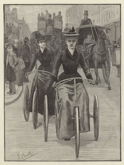 Female Cyclists by English School