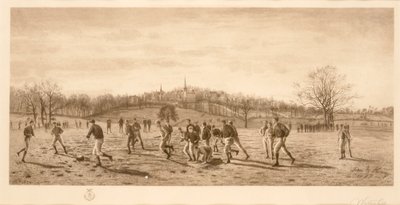 Football at Harrow School, 1887 by English School