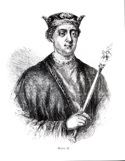 Henry II (1133-89) (engraving) by English School