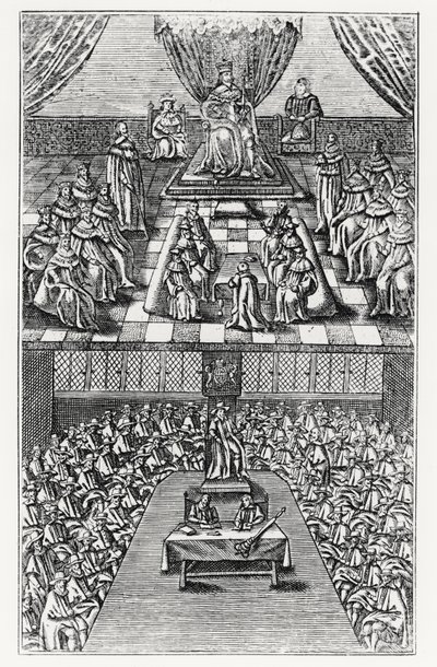 Houses of Parliament in 1640 by English School