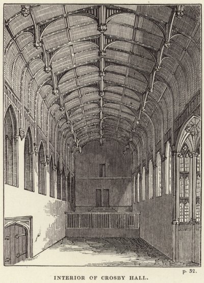 Interior of Crosby Hall in Chelsea by English School