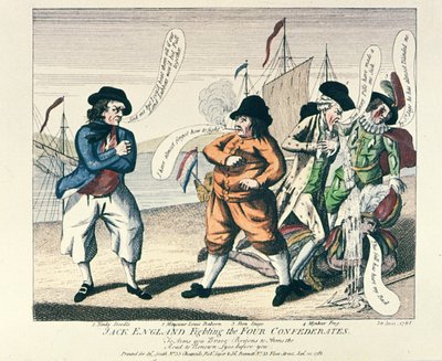 Jack England Fighting the Four Confederates by English School