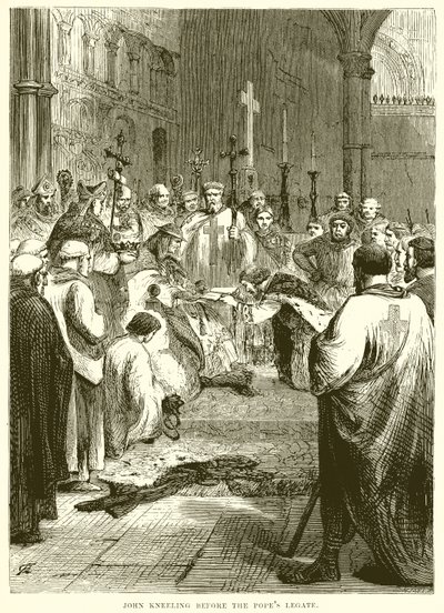 John Kneeling before the Pope