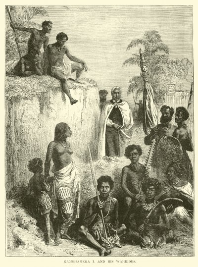 Kamehameha I and His Warriors by English School