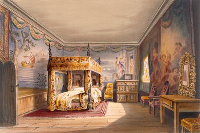 King Charles Room, Cotehele House, c.1830-40 by English School