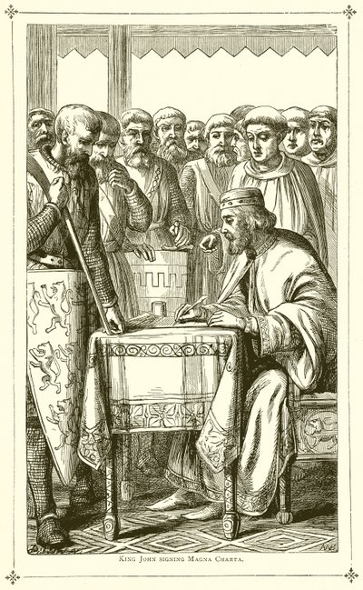 King John Signing Magna Carta by English School