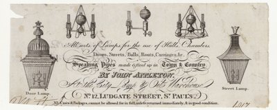 Lamp Maker, Trade Card by English School