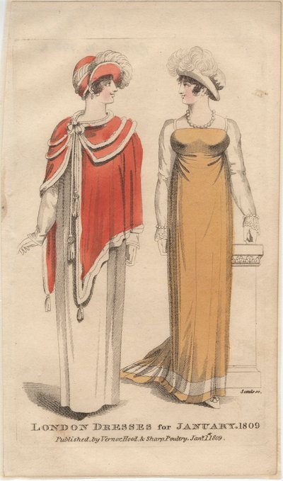 London Dresses for January 1809 by English School