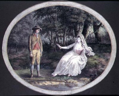 Lovers in a Woodland Landscape by English School