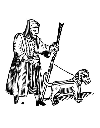 Man Walking his Dog by English School