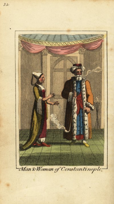 Man and Woman of Constantinople, Ottoman Empire by English School