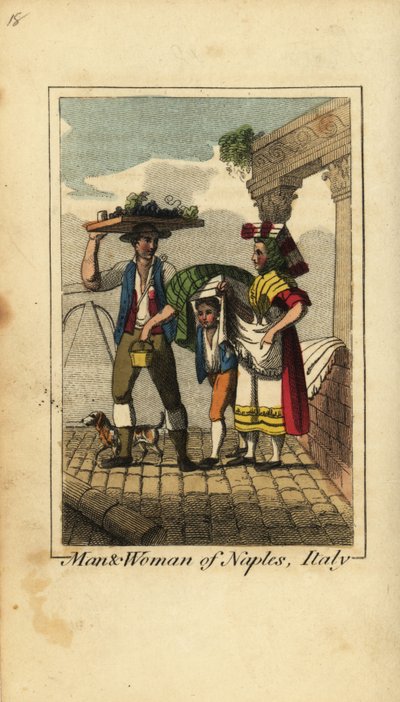 Man and woman of Naples, Italy by English School