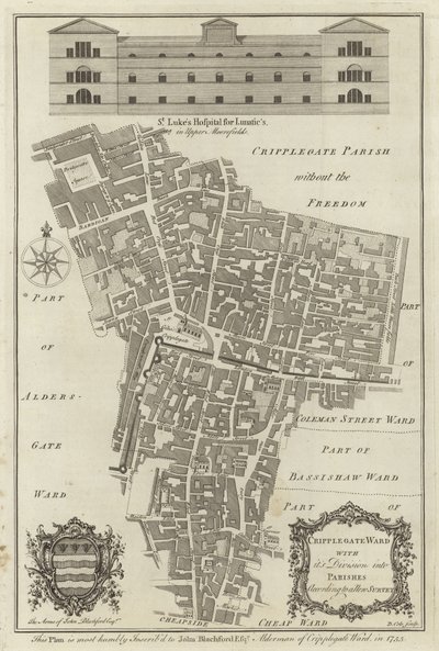 Map of Cripplegate Ward, London by English School