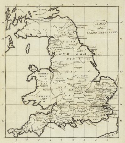 Map of the Saxon Heptarchy by English School