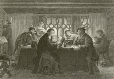 Martin Luther Reading the Bible by English School