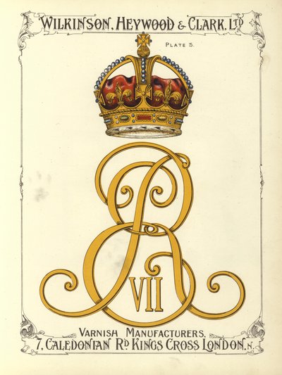 Monogram of King Edward VII by English School