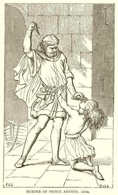 Murder of Prince Arthur, 1202 by English School