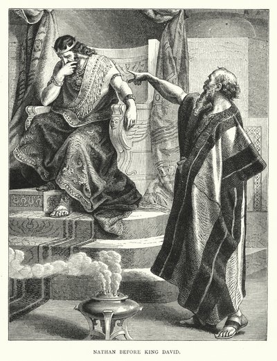 Nathan before King David (engraving) by English School