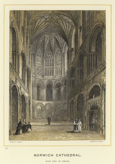 Norwich Cathedral, East End of Choir by English School