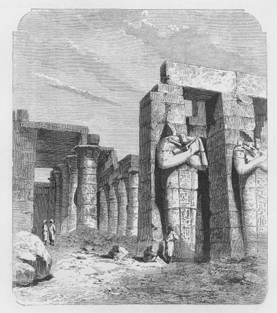 Osiride columns of the Rameseum, Thebes by English School