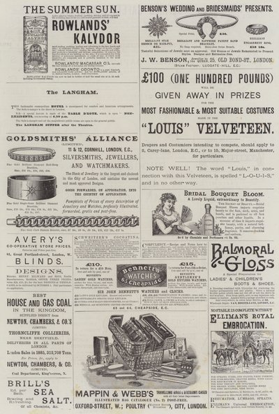 Page of Advertisements by English School