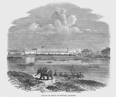 Palace of Shuja Ud Dowlah, Lucknow (engraving) by English School