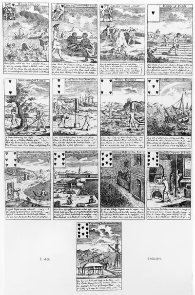 Playing Cards Satirizing Bubble Ventures, c.1720 by English School