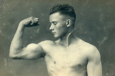 Portrait of a bodybuilder by English School