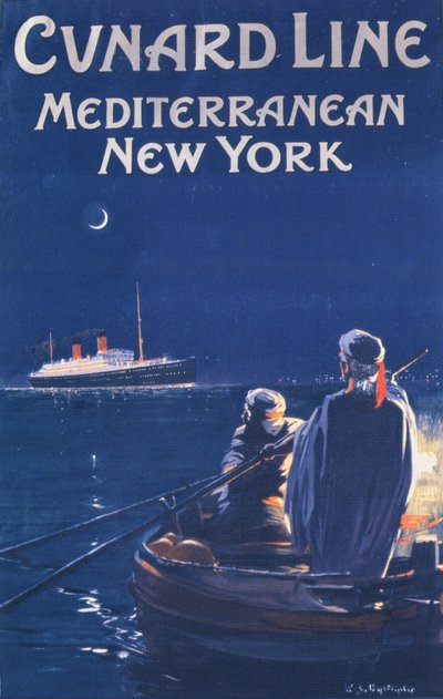 Poster advertising the Cunard Line by English School