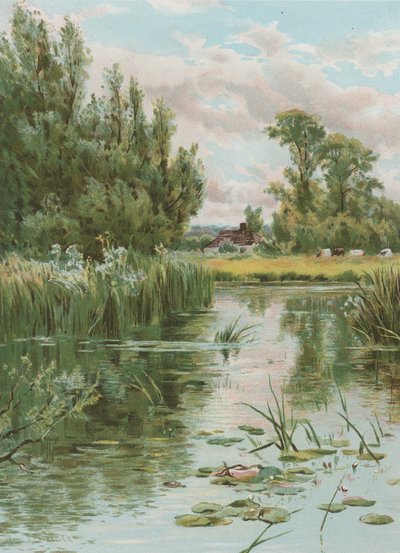 River scene by English School