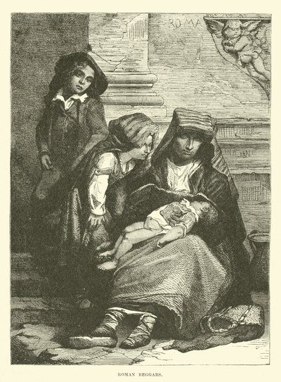 Roman beggars by English School