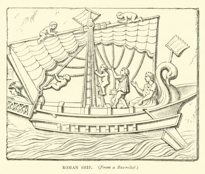 Roman Ship by English School