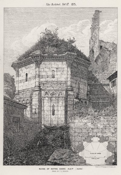 Ruins of Notre Dame Alet, Aude by English School