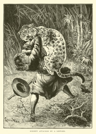 Schmitt Attacked by a Leopard by English School