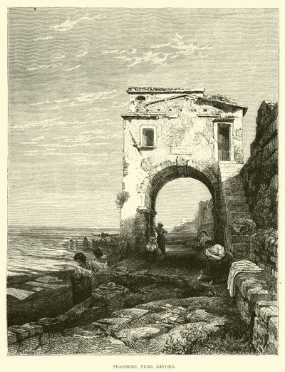 Seashore Near Savona by English School