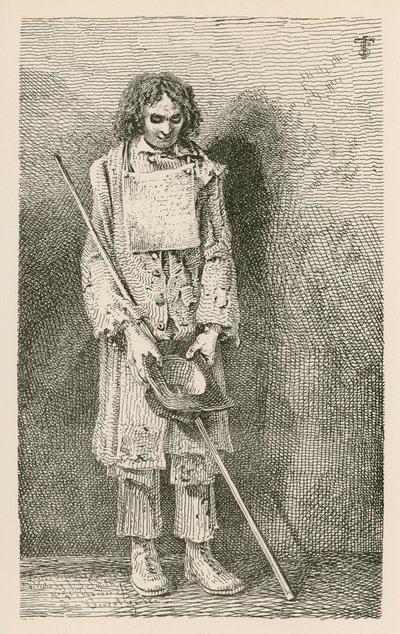 Tall Blind Beggar, with a Long Staff by English School