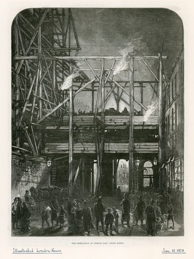 Temple Bar, London. Demolition, 1878 by English School