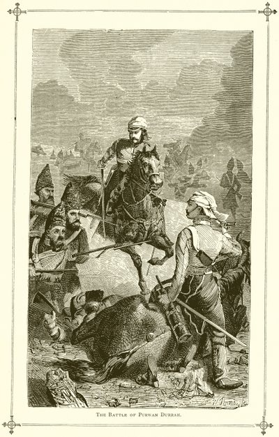 The Battle of Purwan Durrah by English School