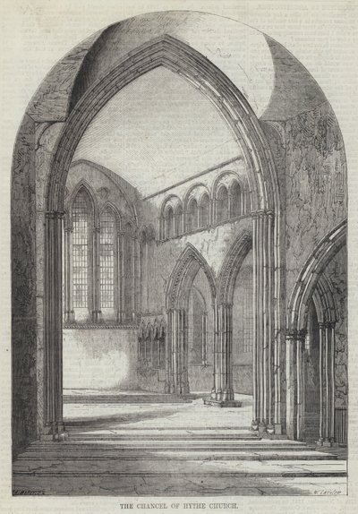 The Chancel of Hythe Church by English School