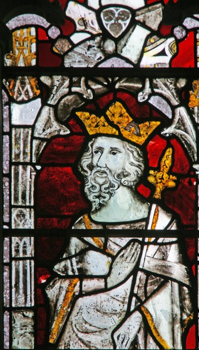 The East window depicting a king by English School