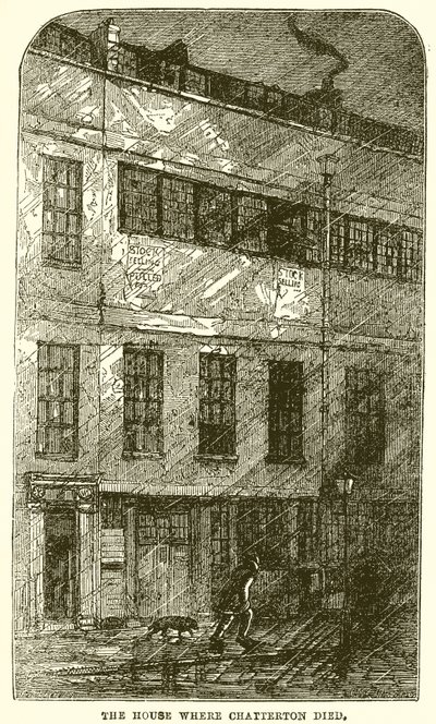 The House where Chatterton Died by English School