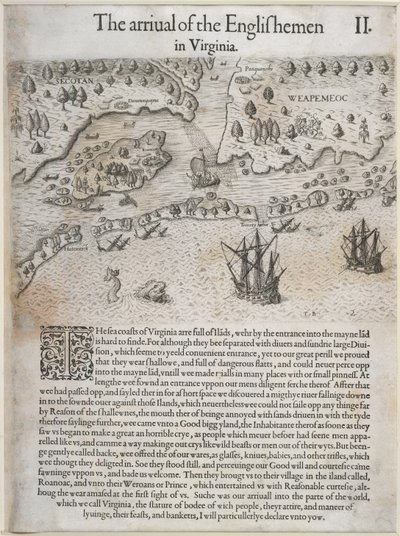 The Arrival of the Englishmen in Virginia by English School