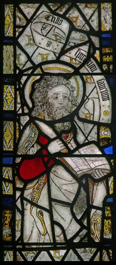 The east window depicting St Bartholomew by English School
