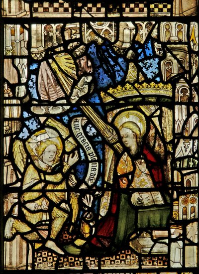 The east window depicting the Annunciation by English School