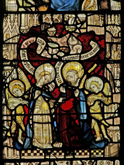 The east window depicting the Visitation by English School