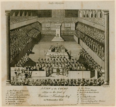 Trial of Warren Hastings in Westminster Hall by English School